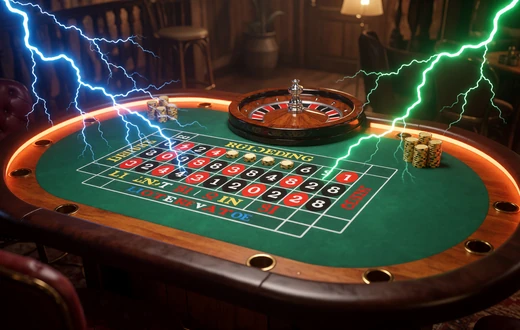 Lightning Roulette Live Casino Kachel mit Neonblitzen bei Lizaro