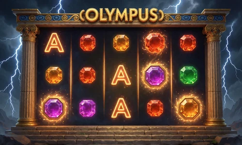 Gates of Olympus Slot-Kachel im Lizaro Casino Spiele Bereich mit goldener Tempeloptik