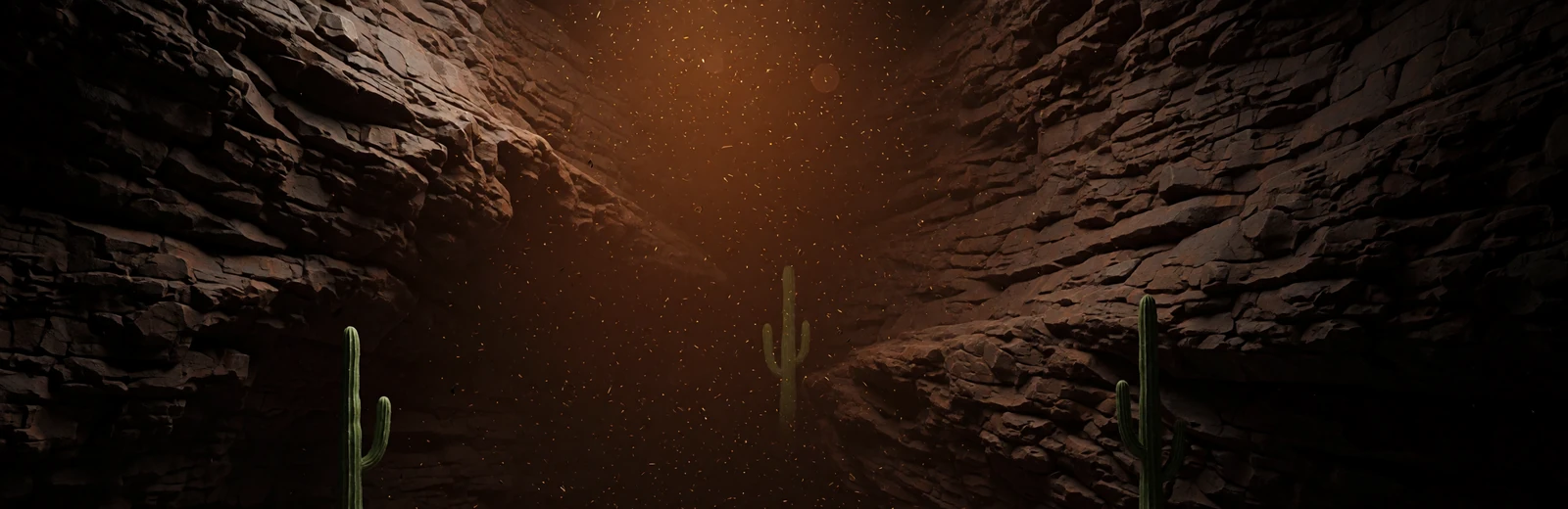 Dunkle Canyon Textur mit orangefarbenem Neonlicht f&uuml;r Lizaro Casino CTA